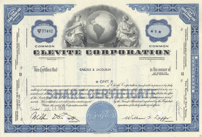 Clevite Corporation Stock Certificate