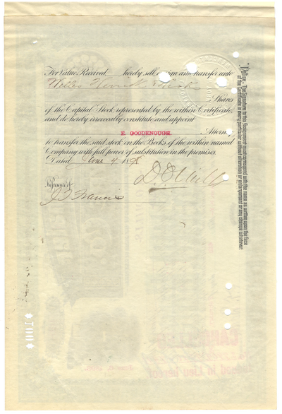 Mergenthaler Linotype Company Stock Certificate Signed by Ogden Mills