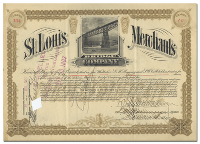 St. Louis Merchants Bridge Company Stock Certificate