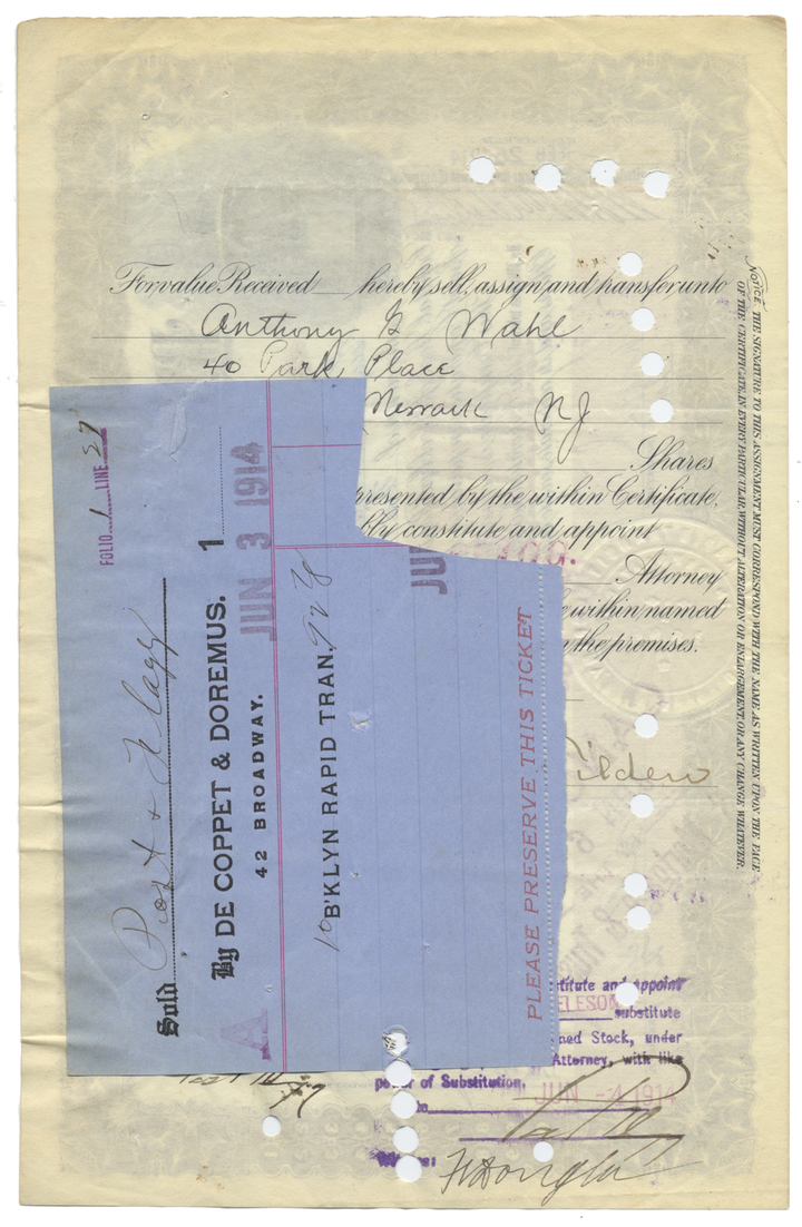 Brooklyn Rapid Transit Company Stock Certificate