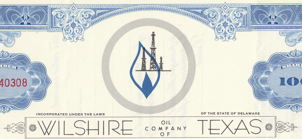 Wilshire Oil Company of Texas Stock Certificate