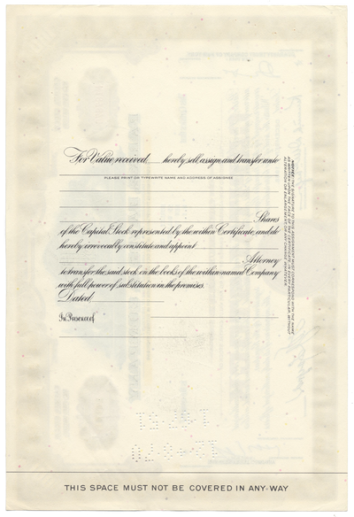 Parke, Davis & Company Stock Certificate