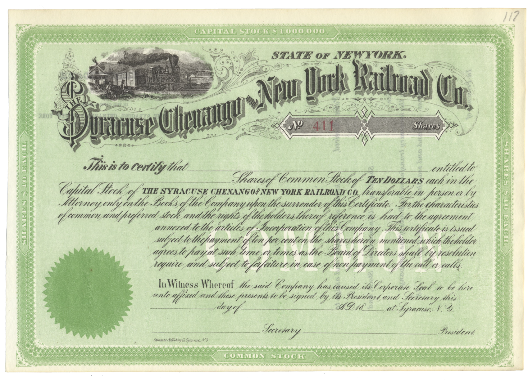 Syracuse, Chenango and New York Railroad Co.