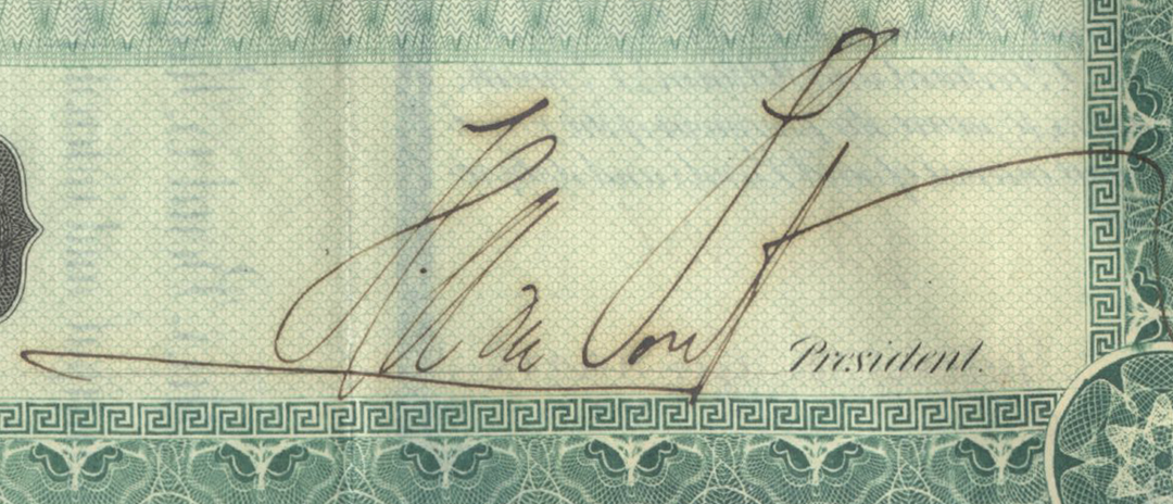 Wilmington and Northern Railroad Company Bond Certificate Signed by Henry A. duPont