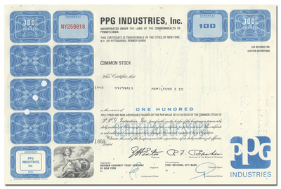 PPG Industries, Inc. Stock Certificate