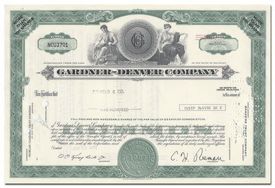Gardner-Denver Company Stock Certificate