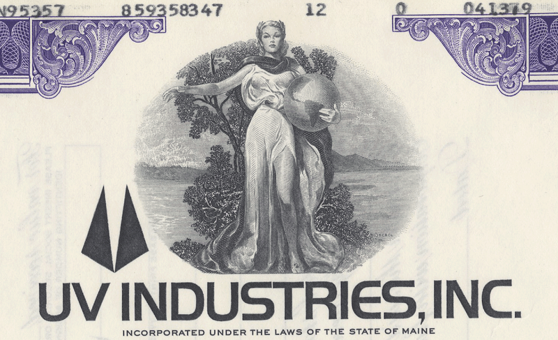 UV Industries, Inc. Stock Certificate