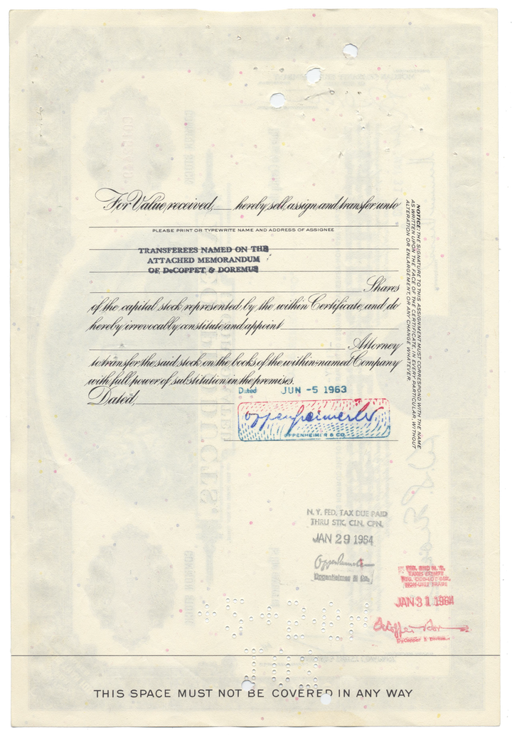 Alco Products, Incorporated Stock Certificate