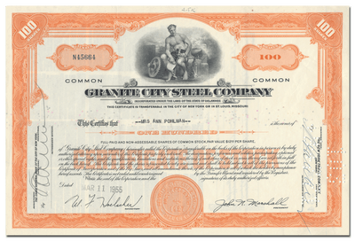 3206.png  1550 × 1057px  Granite City Steel Company Stock Certificate