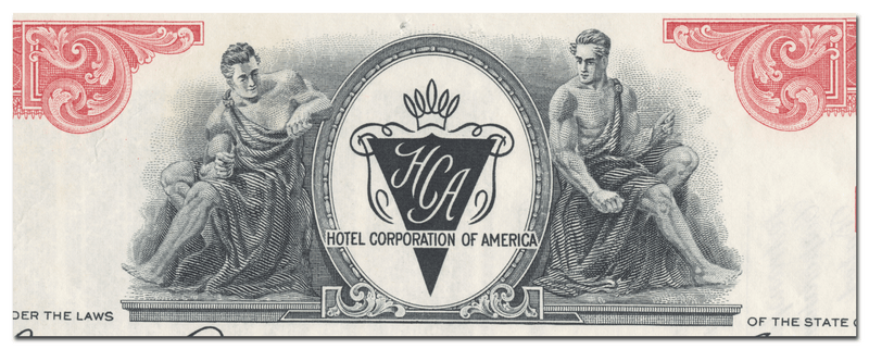 Hotel Corporation of America Stock Certificate