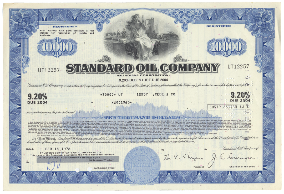 Standard Oil Company Bond Certificate