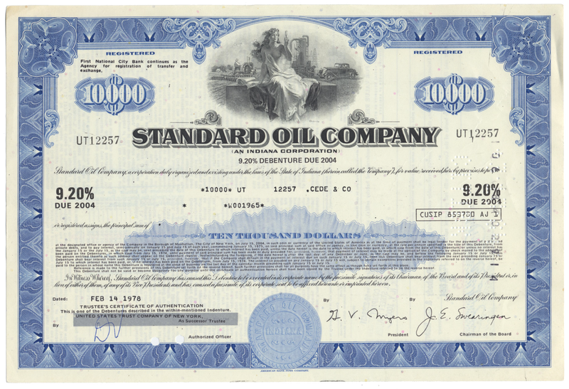 Standard Oil Company Bond Certificate