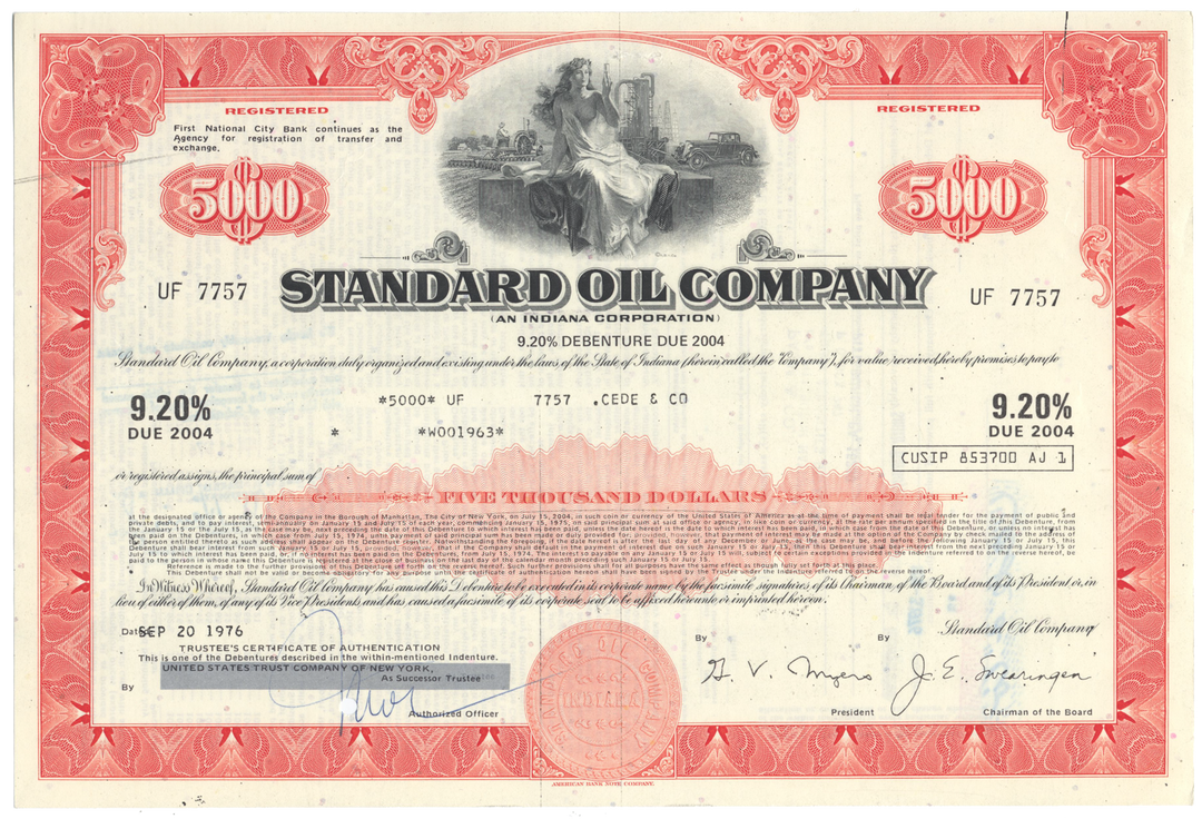 Standard Oil Company Bond Certificate