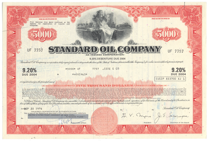 Standard Oil Company Bond Certificate