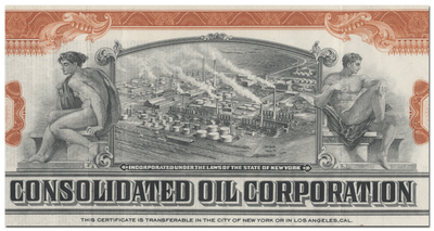 Consolidated Oil Corporation Stock Certificate