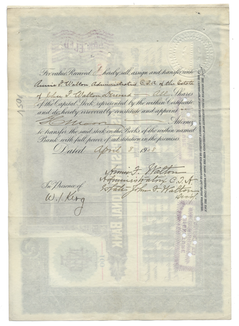 Farmers Deposit National Bank Stock Certificate (Prince the Dog