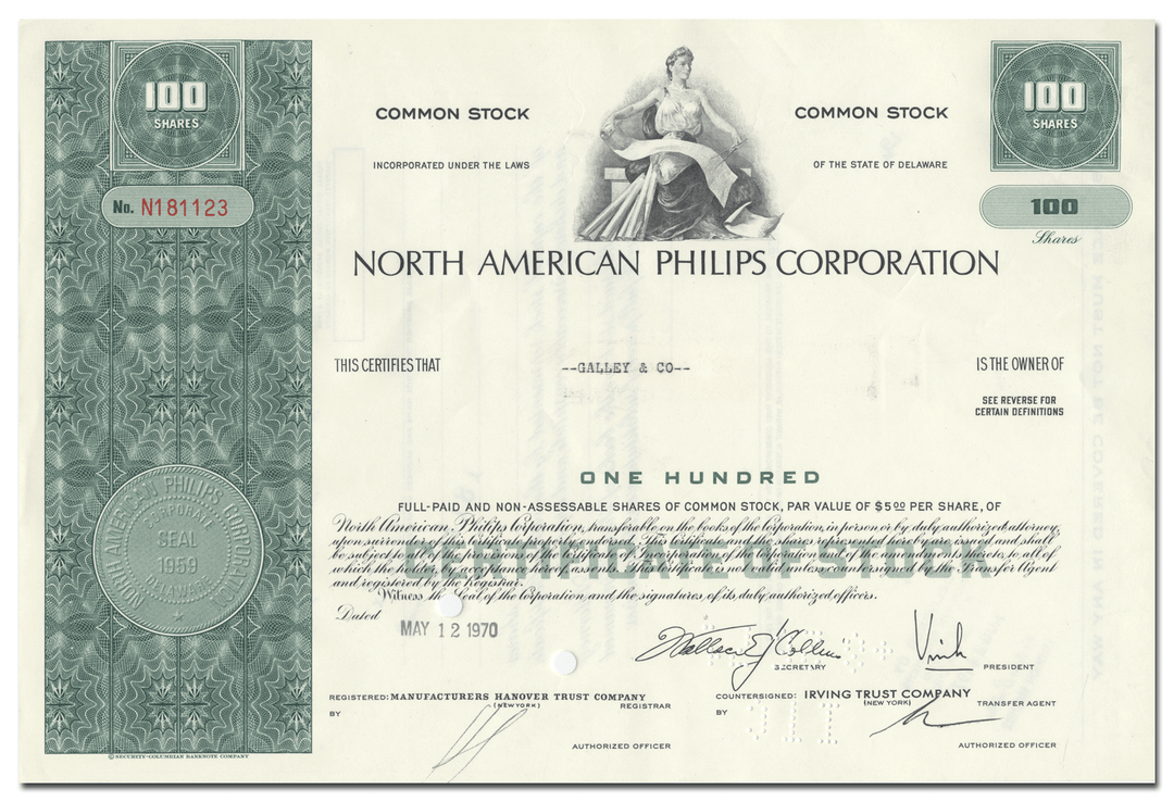 North American Philips Corporation Stock Certificate