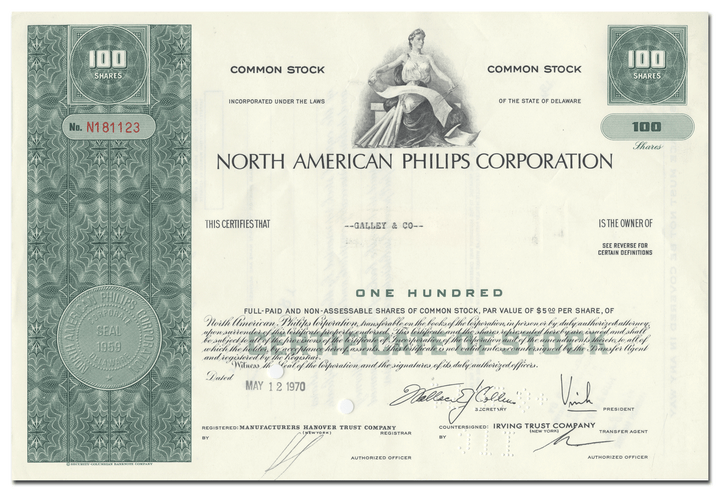 North American Philips Corporation Stock Certificate