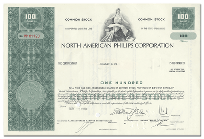 North American Philips Corporation Stock Certificate