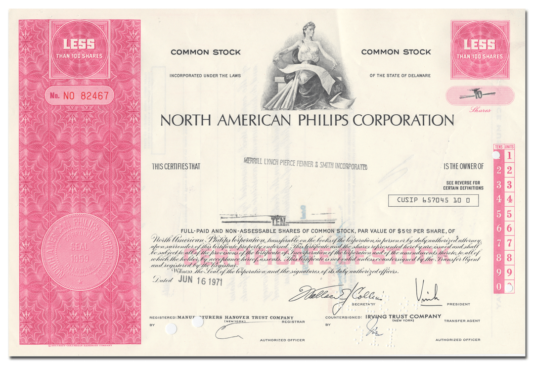 North American Philips Corporation Stock Certificate