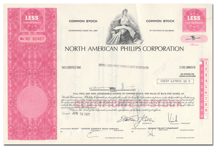 North American Philips Corporation Stock Certificate