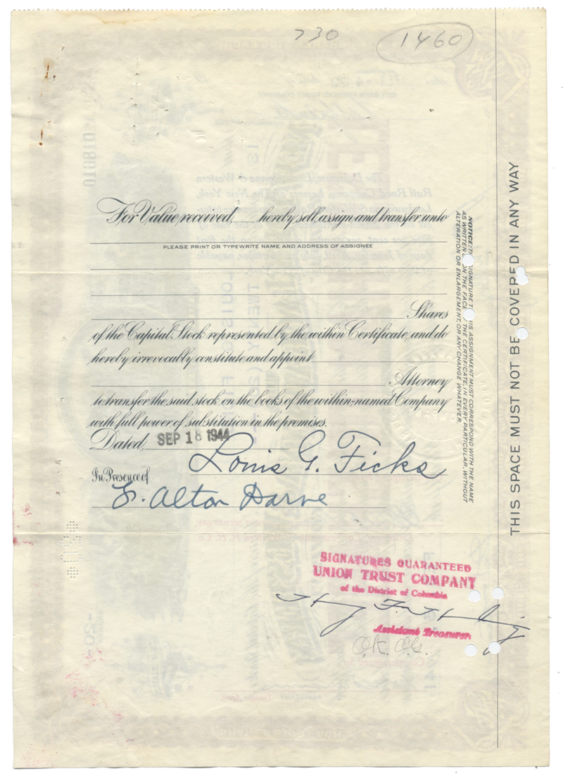 New York, Lackawanna and Western Railway Company Stock Certificate