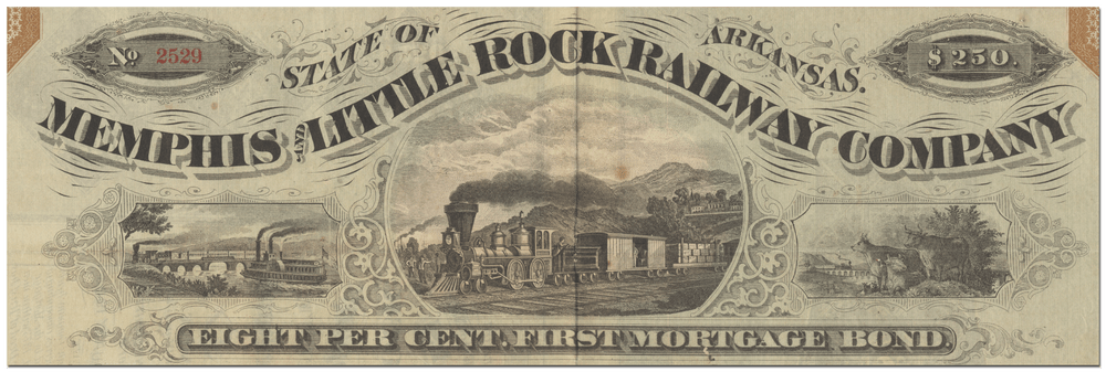 Memphis and Little Rock Railway Company Bond Certificate