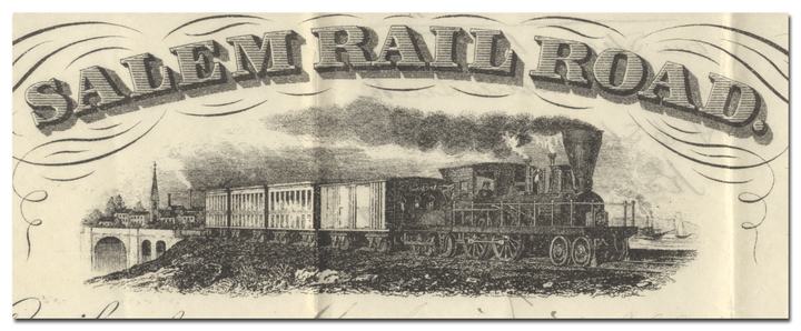 Salem Rail Road Stock Certificate