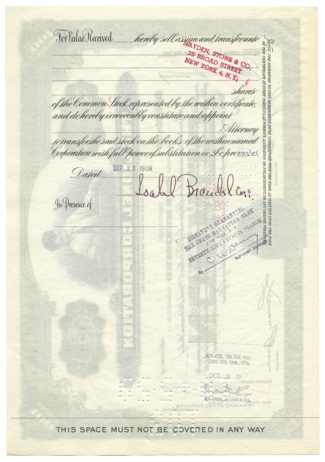 Lionel Corporation Stock Certificate