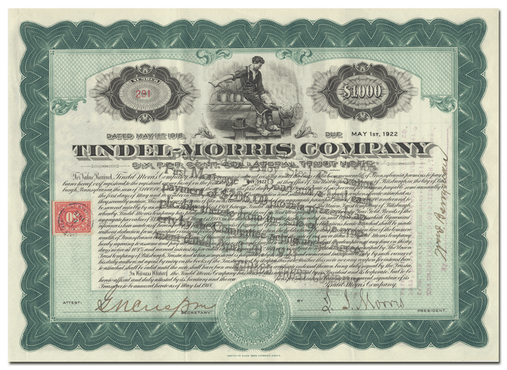 Tindel-Morris Company Trust Certificate