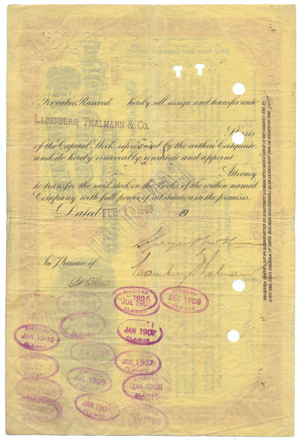 Denver and Rio Grande Railroad Company Stock Certificate