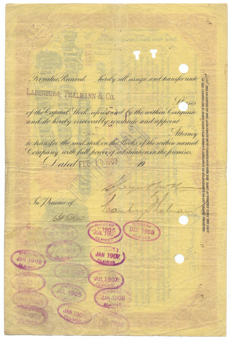 Denver and Rio Grande Railroad Company Stock Certificate