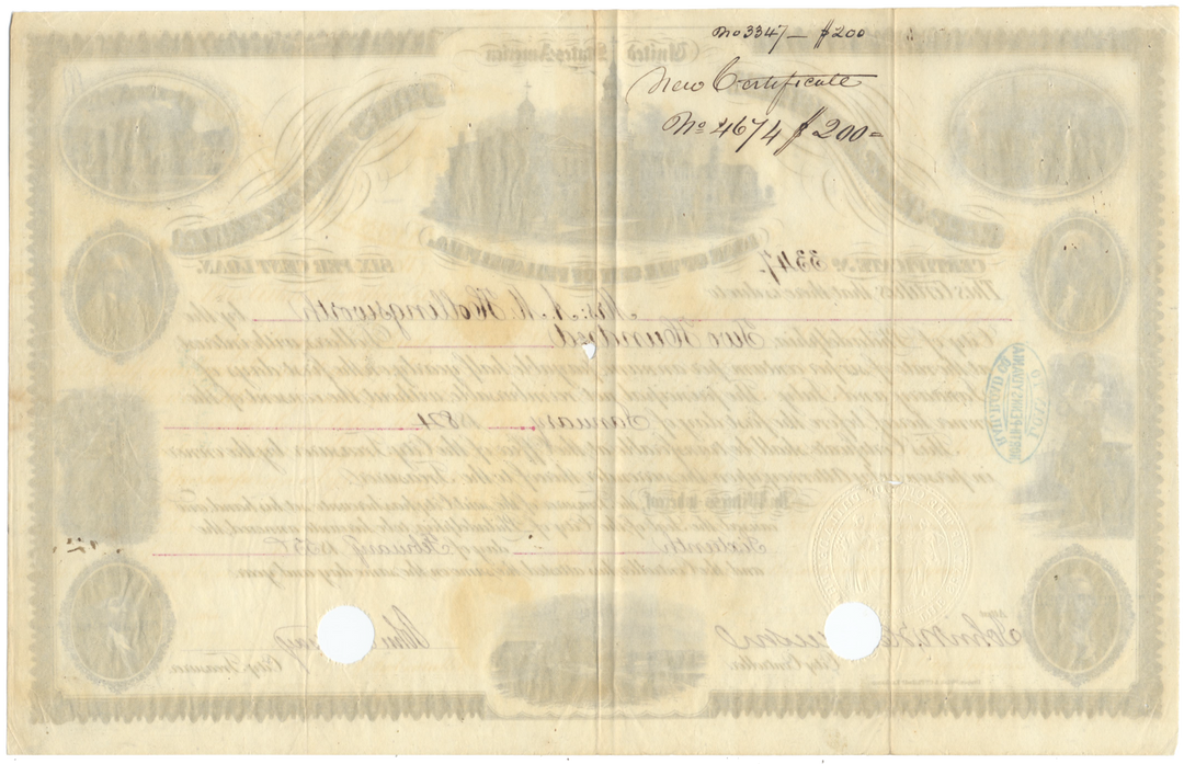 Philadelphia, Pennsylvania Bond Certificate