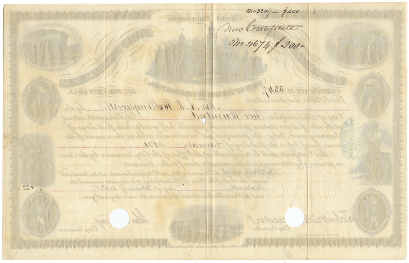 Philadelphia, Pennsylvania Bond Certificate