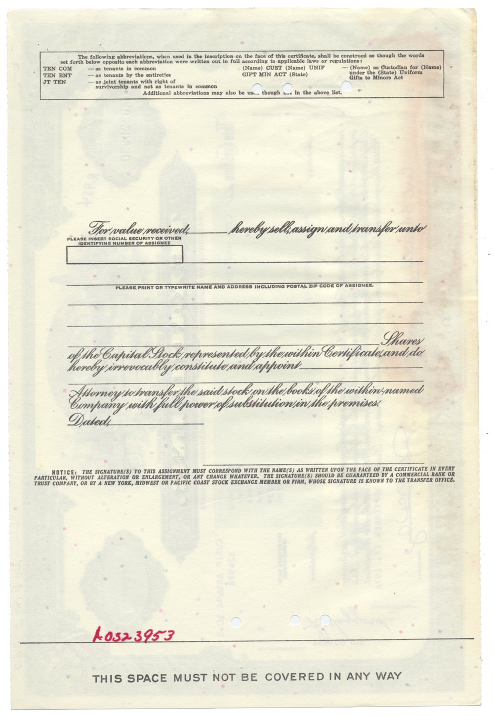 Texaco, Inc. Stock Certificate