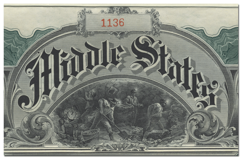 Middle States Coal and Iron Mines Company Bond Certificate