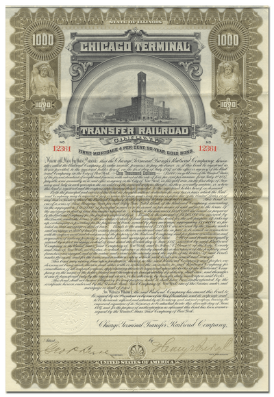 Chicago Terminal Transfer Railroad Company Bond Certificate