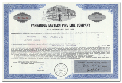 Panhandle Eastern Pipe Line Company Bond Certificate