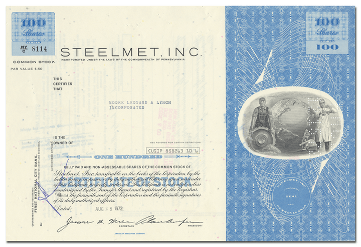 Steelmet, Inc. Stock Certificate