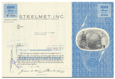 Steelmet, Inc. Stock Certificate