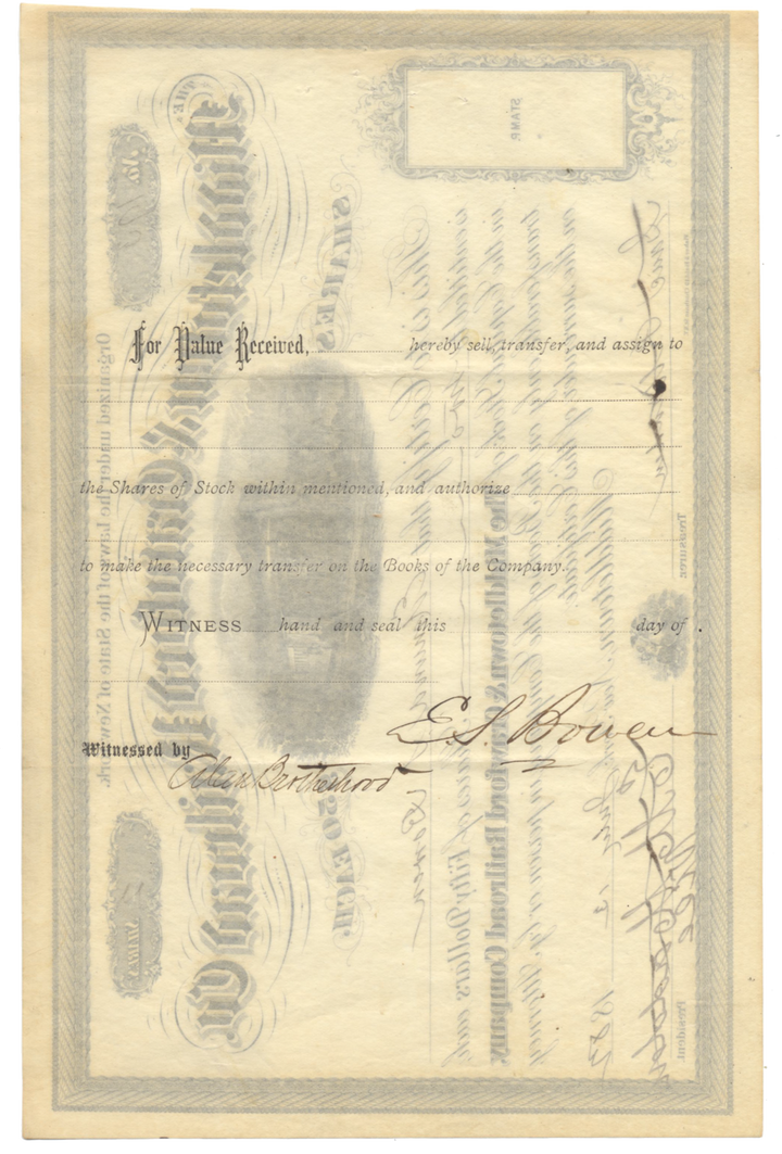 Middletown & Crawford Railroad Company Stock Certificate