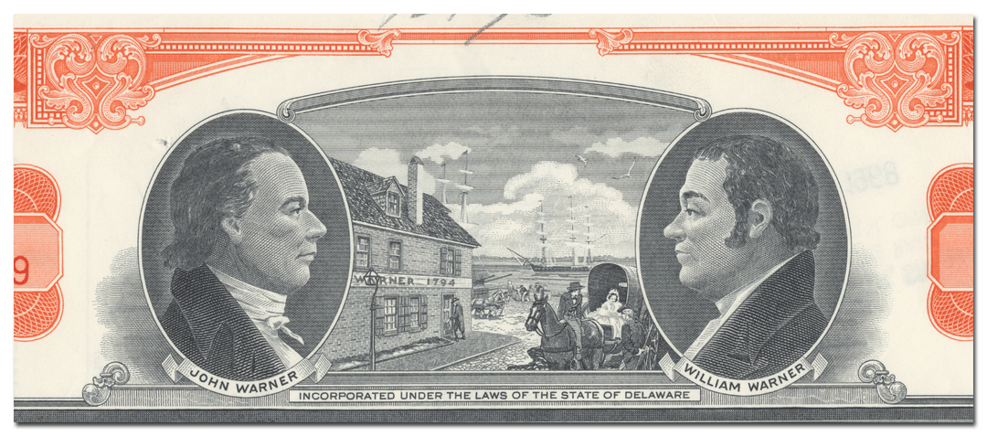 Warner Company Stock Certificate