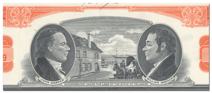 Warner Company Stock Certificate