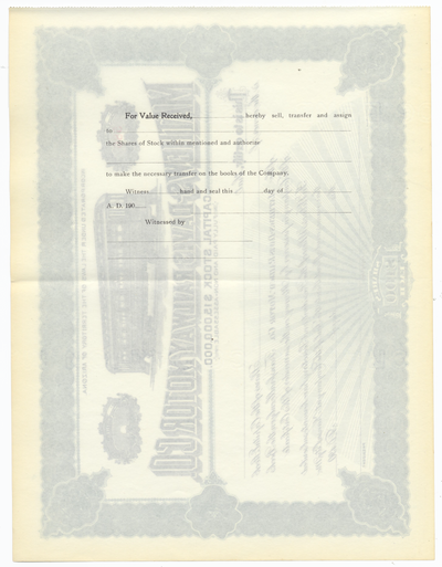 Mathews-Davis Railway Motor Co. Stock Certificate