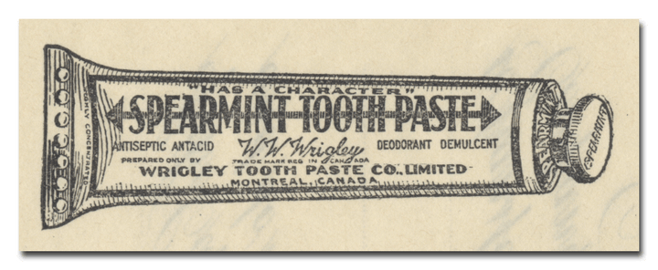 Wrigley Tooth Paste Co., Limited Stock Certificate Signed by W. W. Wrigley