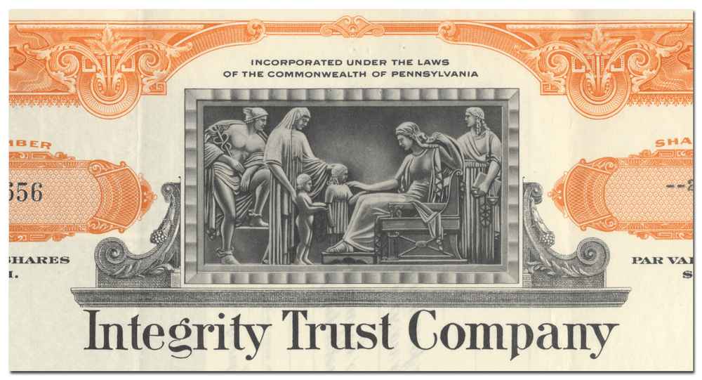 Integrity Trust Company Stock Certificate