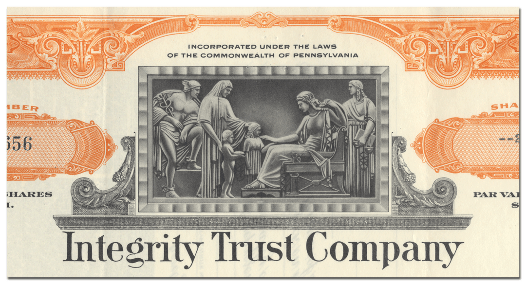 Integrity Trust Company Stock Certificate