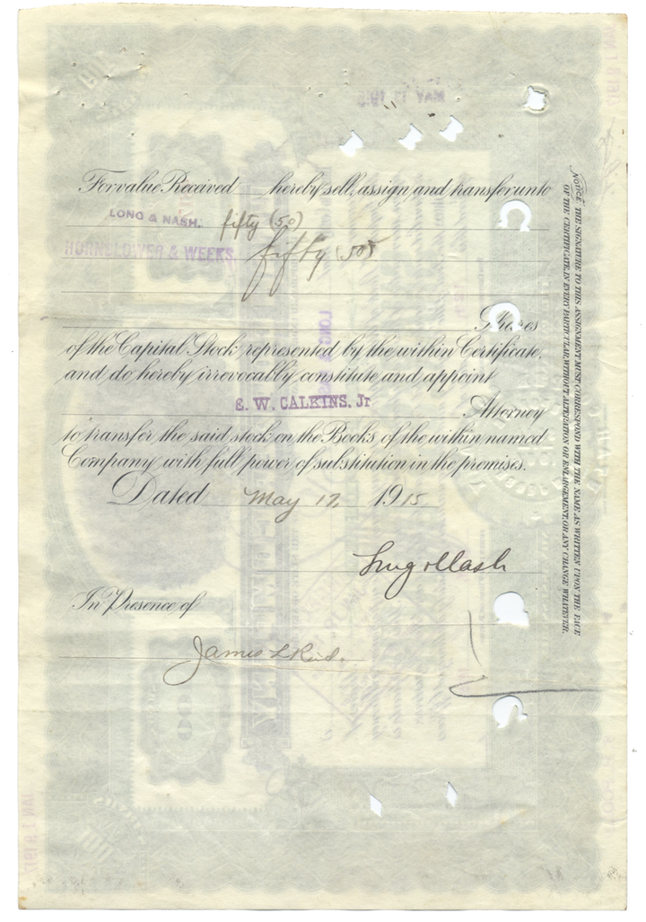 Utah Copper Company Stock Certificate