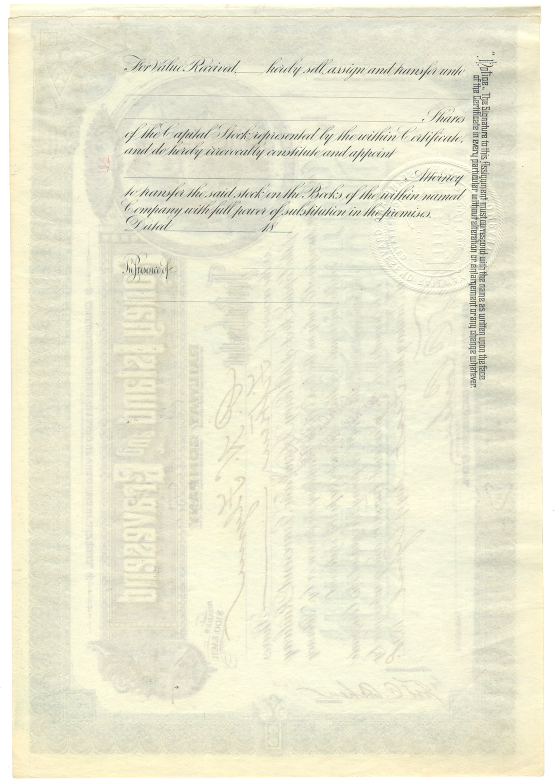 Coney Island and Gravesend Railway Company Stock Certificate