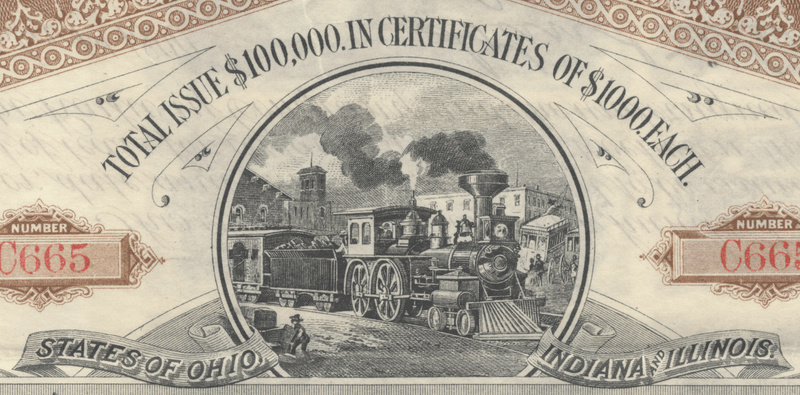 Ohio and Mississippi Railway Company Bond Certificate